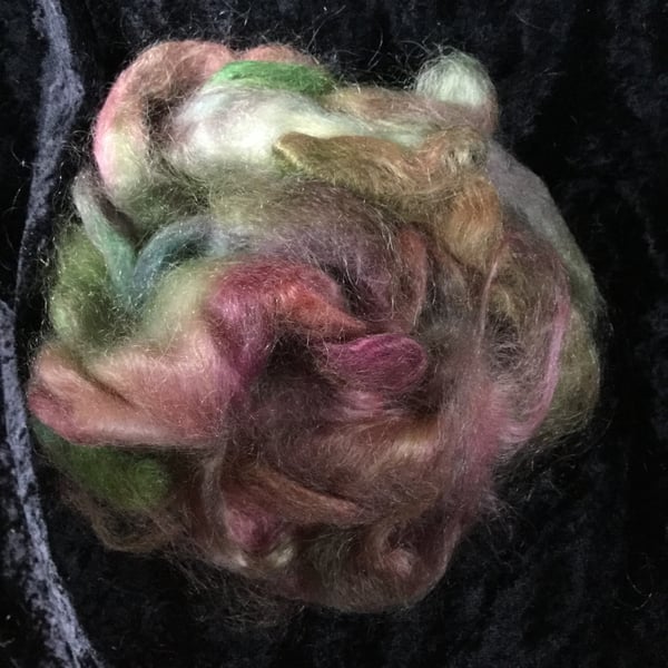 MoBair Kid Mohair Tops Hand Dyed Random Green Red Forest Colour