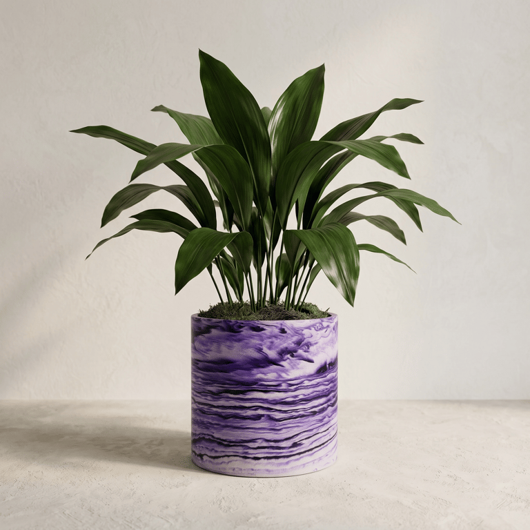  Extra Large Purple Marbled Plant Pot - Violet and Lilac Unique Planter