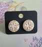 Handmade Polymer Clay Snowflake Studs Earrings, 316 Stainless Steel, Christmas 