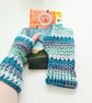 Seaside Surf Hiking Mitts, Fingerless Wrist Warmer Gloves - Image 6