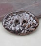 Large Bronze Oval Seedhead Handmade Ceramic Button - Image 1