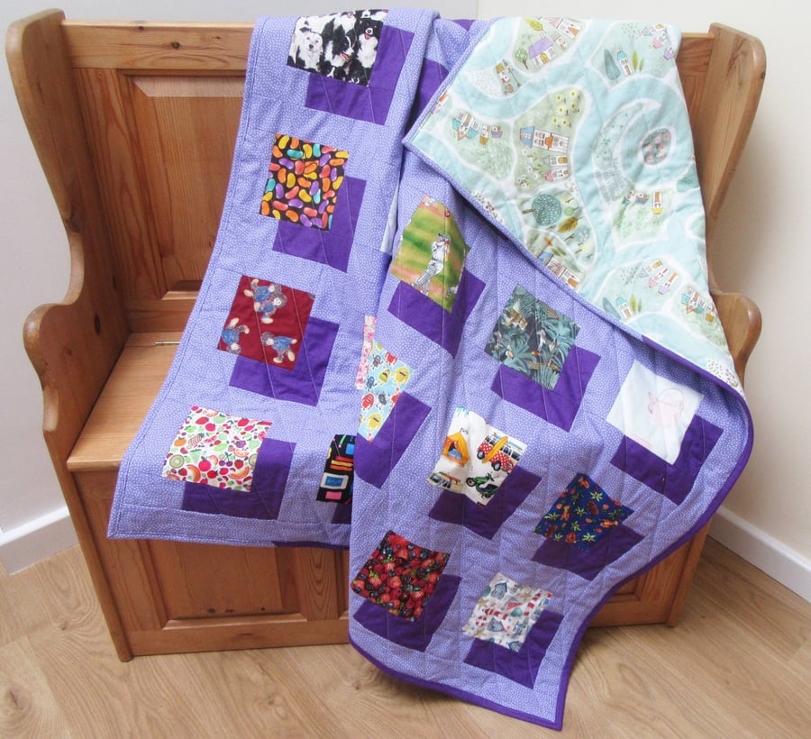 I-Spy With My Little Eye Purple Quilt 
