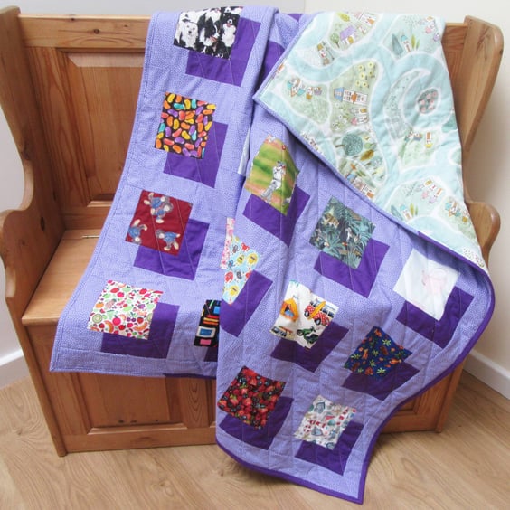I-Spy With My Little Eye Purple Quilt 