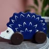 Pull Along Hedgehog, classic wooden toy. Handmade baby girl or baby boy gift ide