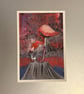 Flamingo and Chick  feeding Small Fine Art Print 