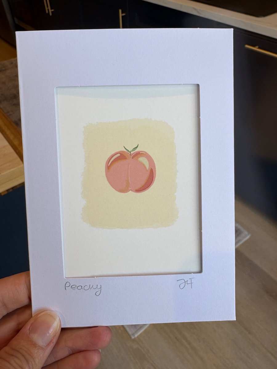 Cheeky Peach Art Print Card - Framable Gift