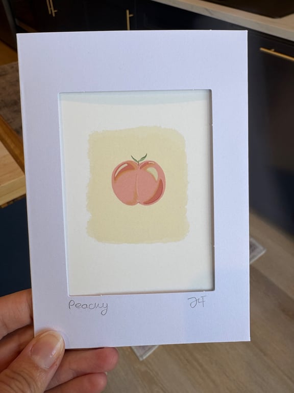 Cheeky Peach Art Print Card - Framable Gift