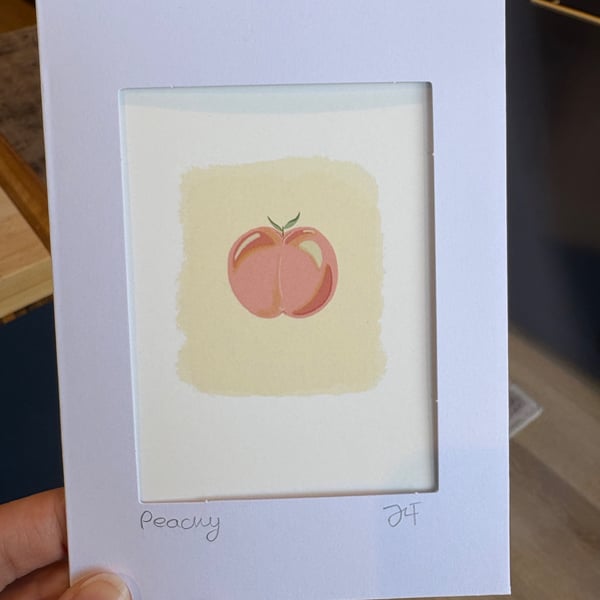 Cheeky Peach Art Print Card - Framable Gift