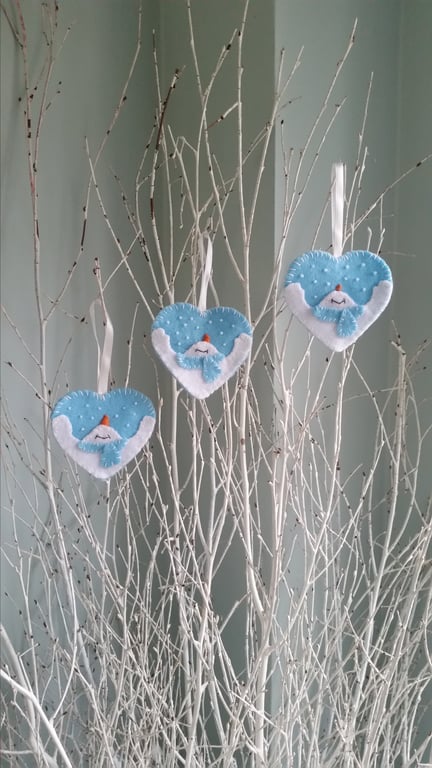 Snowman Christmas decorations 3 pack. Free uk delivery. 