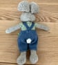 Hand knitted Rabbit in Dungarees - Image 3
