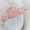 Hare brooch in copper