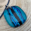 Beautiful Handmade Blue Glass Fused Pendant 