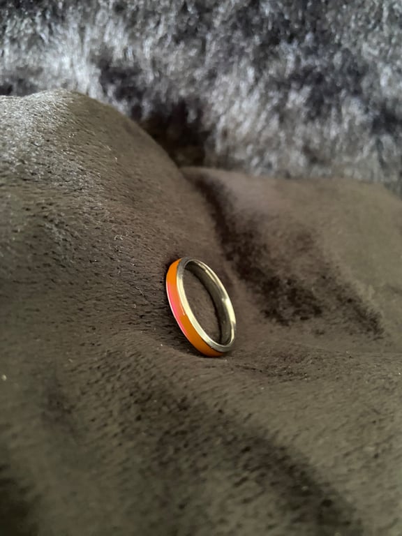 Resin ring handmade pink 
