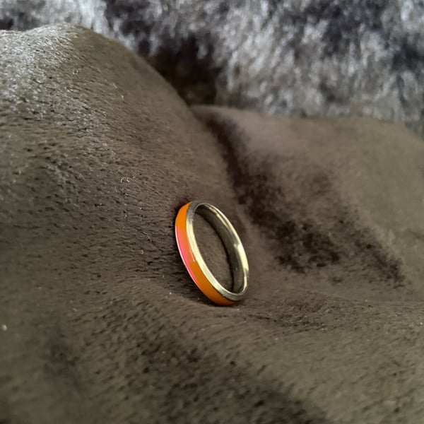 Resin ring handmade pink 
