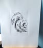 Squirrel Limited Edition Original Hand-Pulled Drypoint Print Animal Art - Image 4