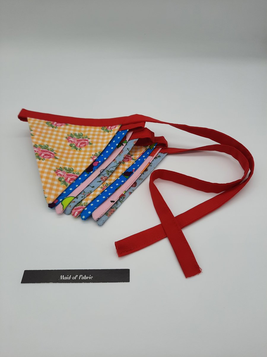 Mini bunting summer fruit salad and floral.