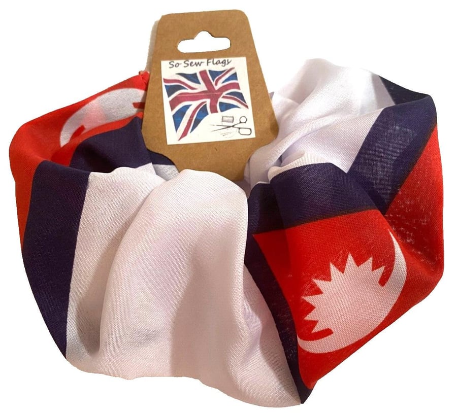 Nepal Nepalese Flag Hair Scrunchie Scrunchies Accessory Band Elastic