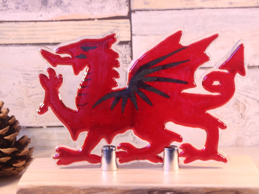 Welsh Dragon on Ash Stand