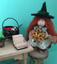 Tiny Autumn Witch Doll Decoration, Halloween Witch Core Ornament, Autumn Decor