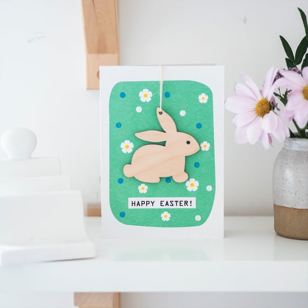 Easter Bunny Card - Handmade Keepsake Card, Luxury Card, Easter Card, Bunny Card