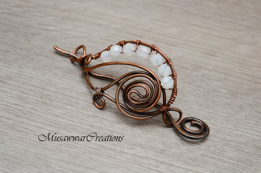 Antique copper bun holder,Copper hair bun slide ,copper hair bun holder,Hair Pin