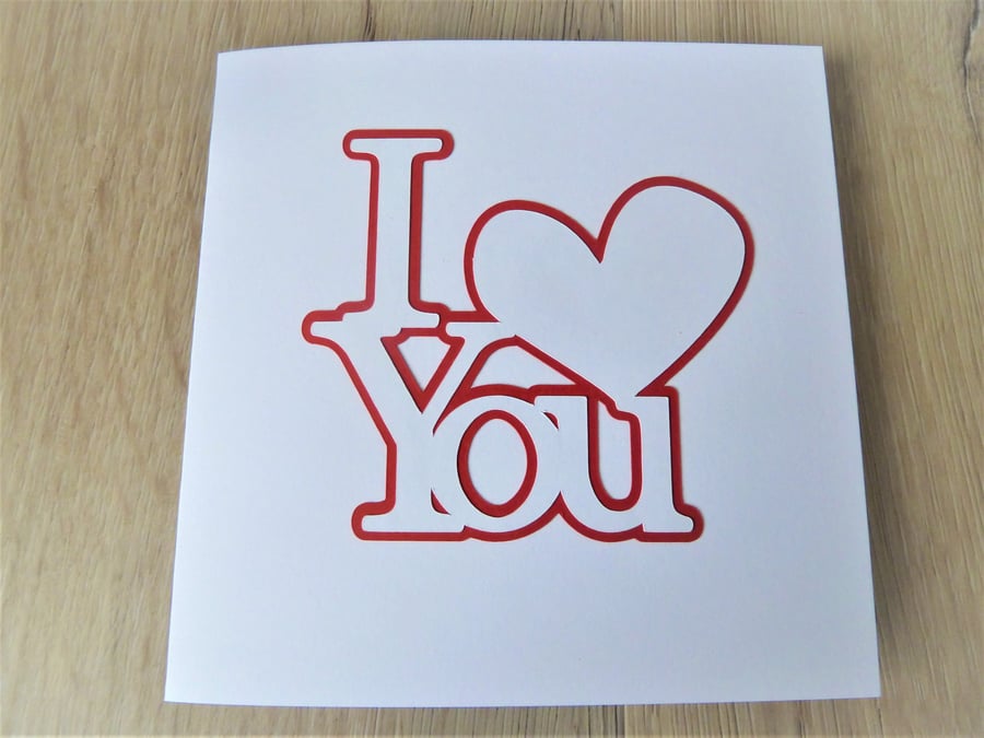 I heart you valentines card