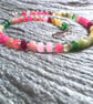 Pink and green rondelle necklace - Image 1