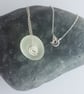 Seaglass Pendant with 18" Sterling Silver Chain