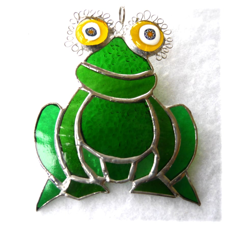 Frog Suncatcher Stained Glass Handmade 055 Tree Frog
