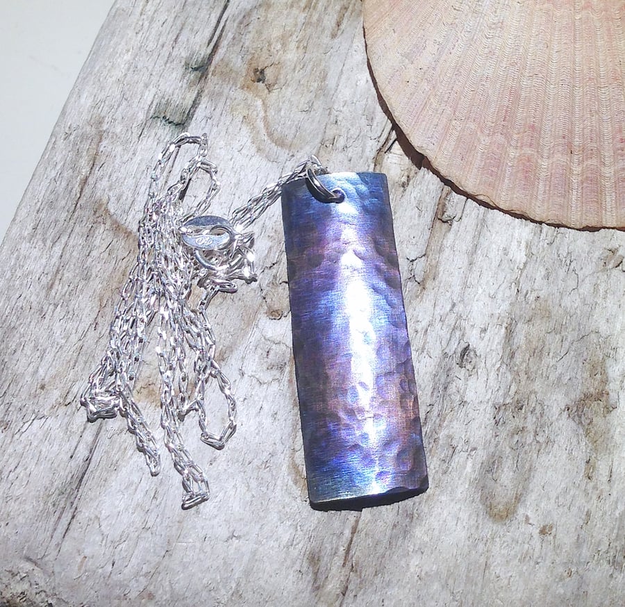  Handmade Coloured Titanium Pendant Necklace - UK Free Post
