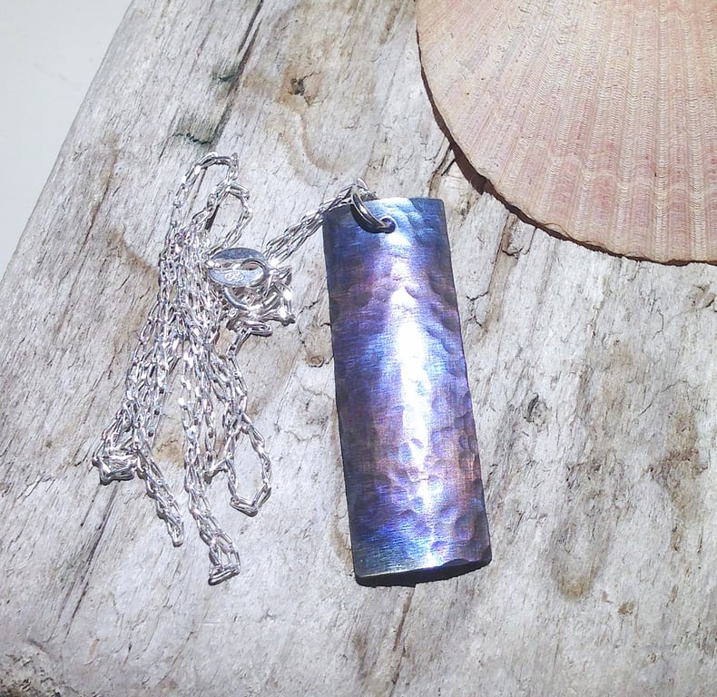  Handmade Coloured Titanium Pendant Necklace - UK Free Post