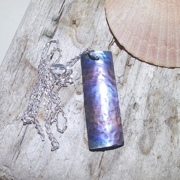  Handmade Coloured Titanium Pendant Necklace - UK Free Post