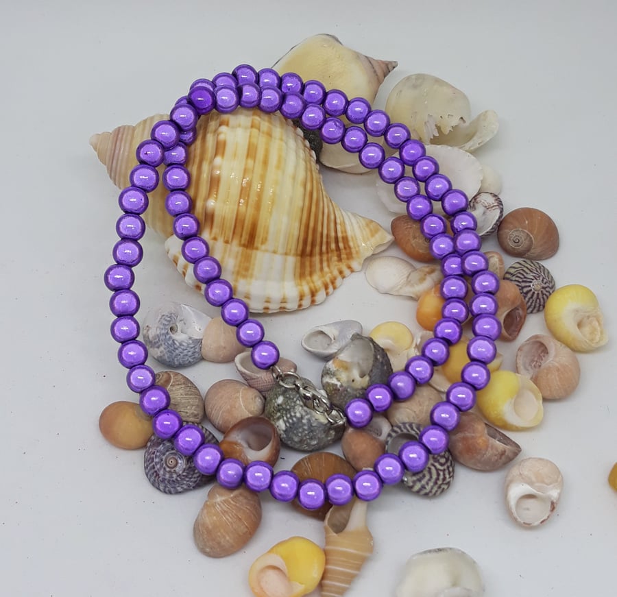 NL28- Purple miracle bead necklace