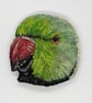 Hand Embroidered Parakeet Brooch