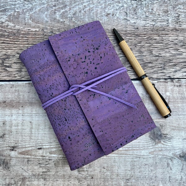 Cork A6 Journal Notebook in Lavender Purple