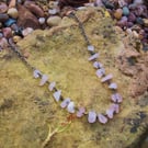 Pale pink glass chip necklace