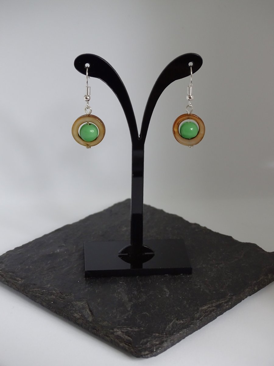 Shell & Glass Bead Earrings