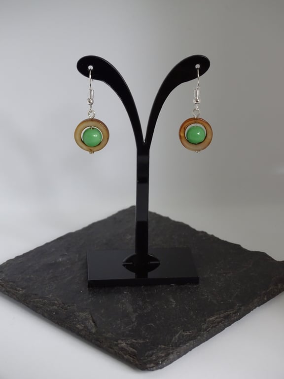 Shell & Glass Bead Earrings