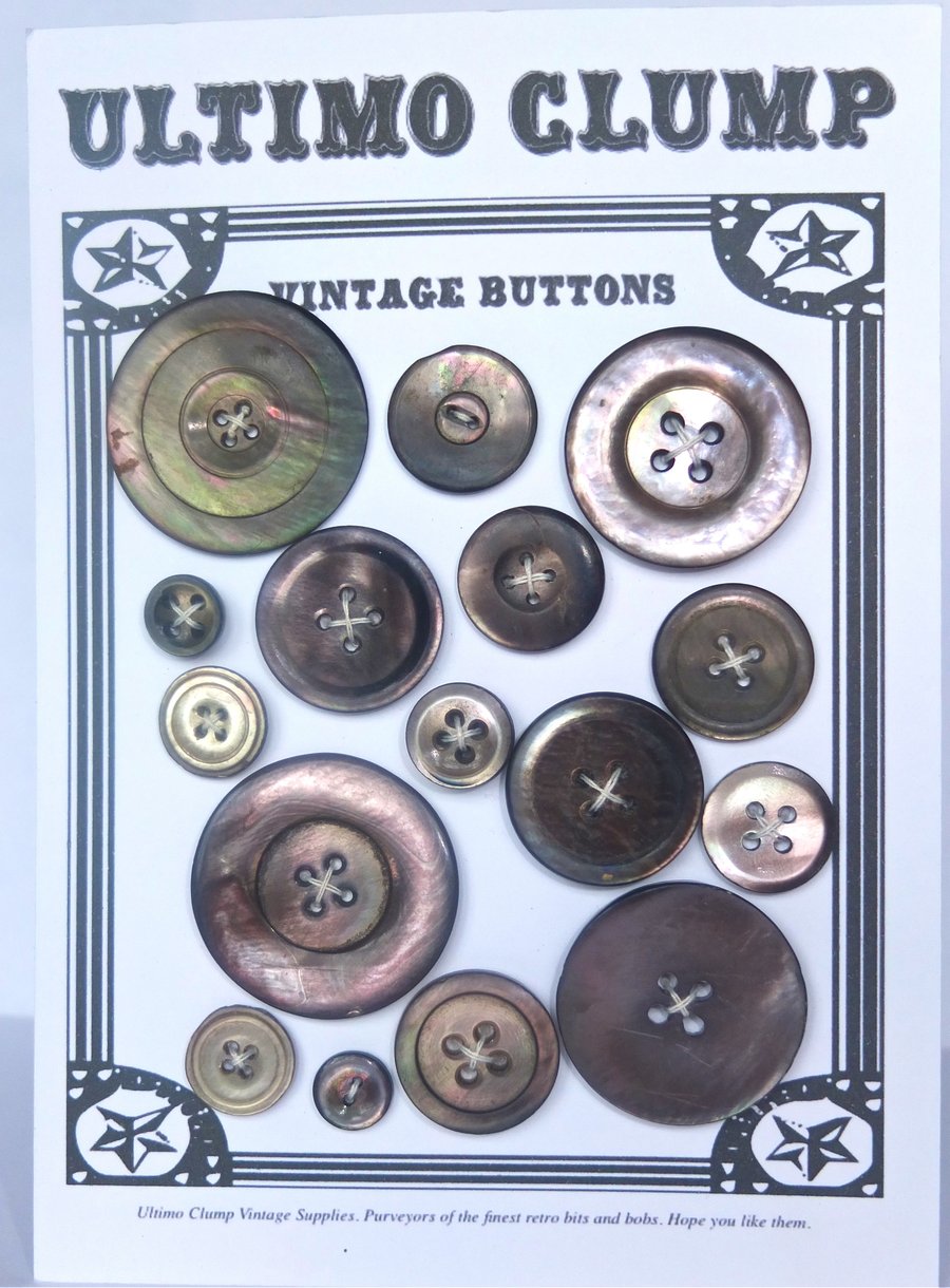 16 Vintage Mother of Pearl Buttons