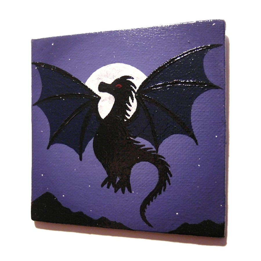 Sold Moonlit Dragon Original Painted Magnet