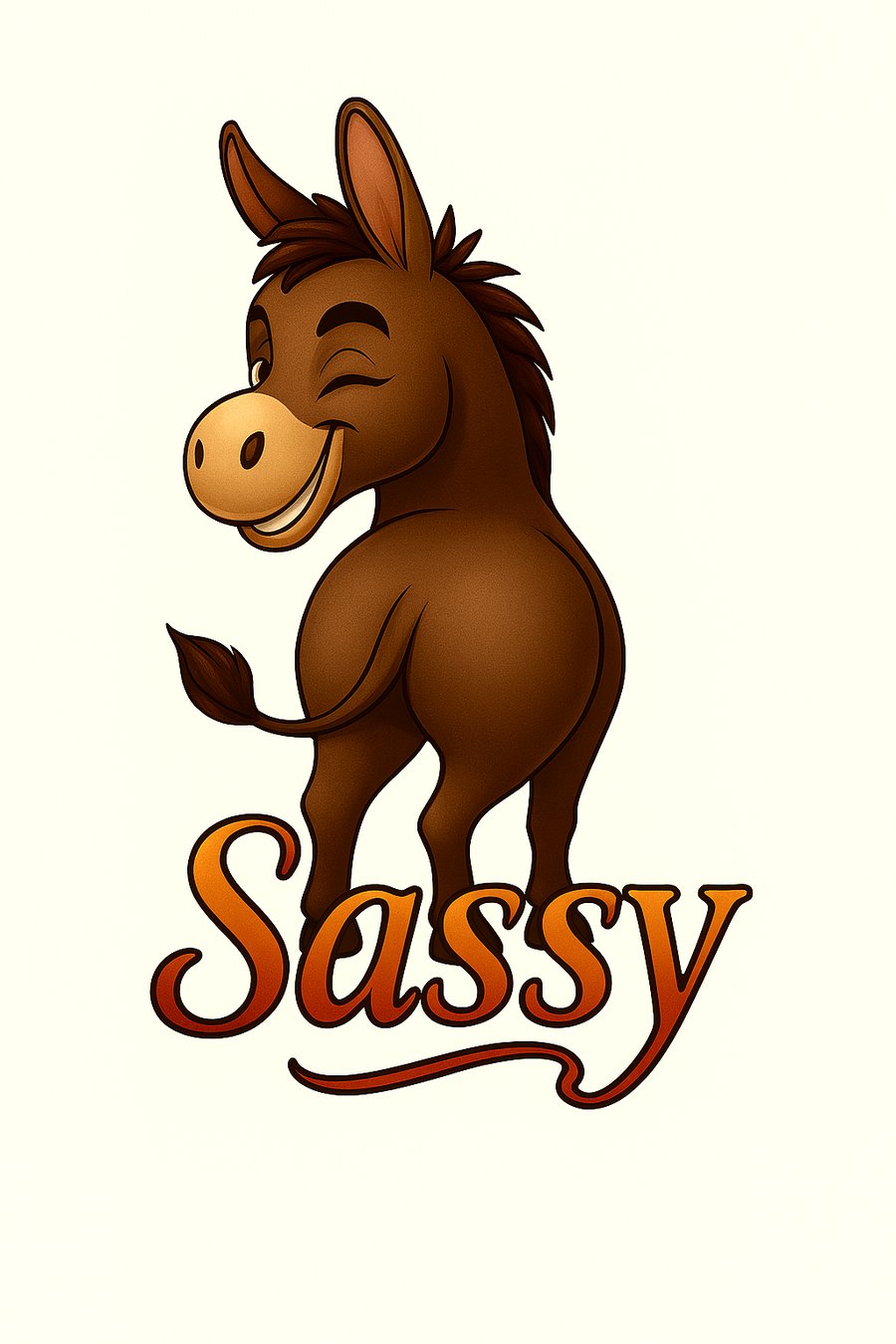 Winking Donkey Illustration – Fun Print for Home or Gifts