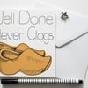 Greeting Card - Well Done Clever Clogs handmade card - Exam Congratulations