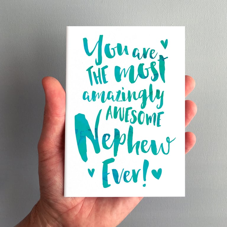 The Most Amazingly Awesome Nephew Greeting Card - Thank You, Birthday Card