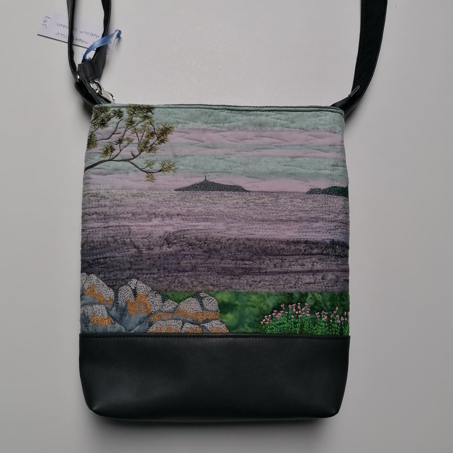 Kirkcudbright Bay Medium Crossbody Bag with rocks, Sea Thrift and Sycamore 