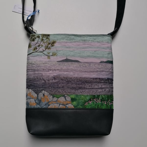 Kirkcudbright Bay Medium Crossbody Bag with rocks, Sea Thrift and Sycamore 