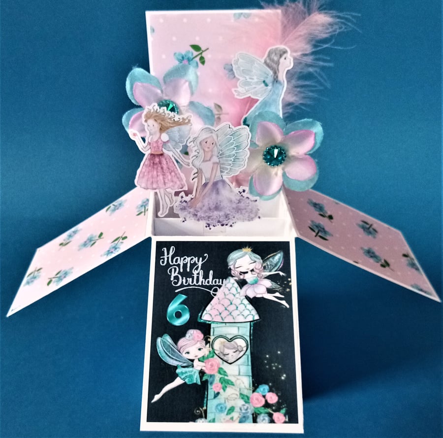 Girls Fairy 6th Birthday Card