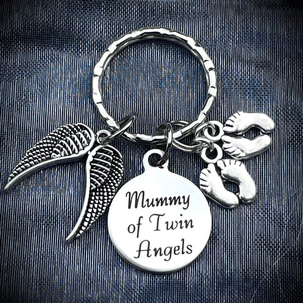 Mummy Of Twin Angels Keyring Baby Loss Memorial