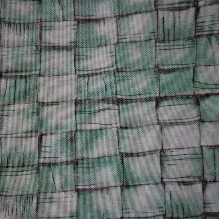 Home Grown Green Basket Weave Pattern Cotton Fat Quarter