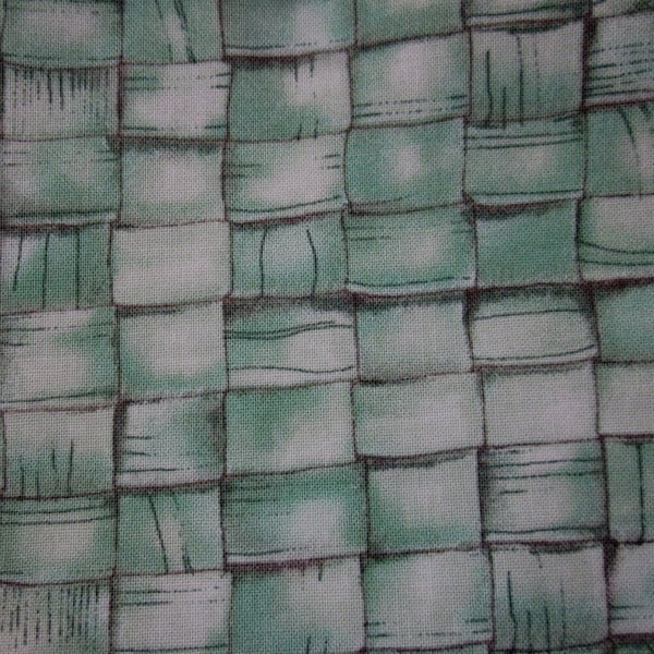 Home Grown Green Basket Weave Pattern Cotton Fat Quarter