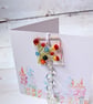 Blank Greeting card printed with Wild Flowers with a Glass Suncatcher. Gift